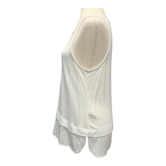 J Crew Drapey Tank Top with Silky Hem~Size Small~Ivory Tunic Blouse ~ L15 26 - Picture 6 of 13